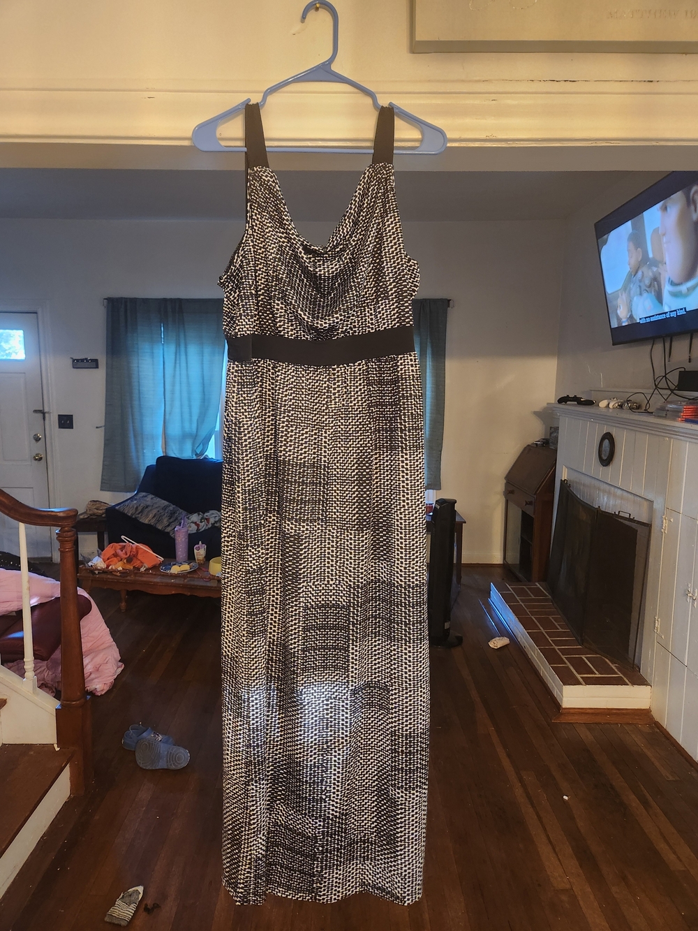 Covington Black and White Maxi Dress with Waistband